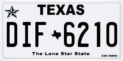 TX license plate DIF6210
