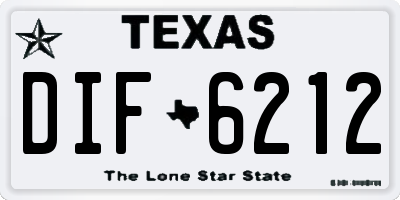 TX license plate DIF6212