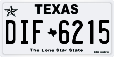 TX license plate DIF6215