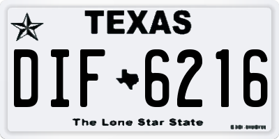 TX license plate DIF6216