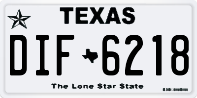TX license plate DIF6218