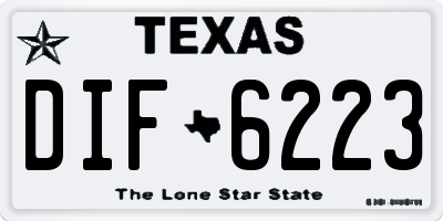 TX license plate DIF6223