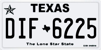 TX license plate DIF6225