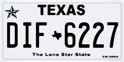 TX license plate DIF6227