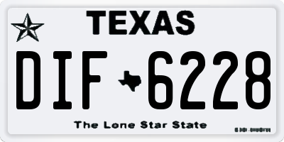 TX license plate DIF6228