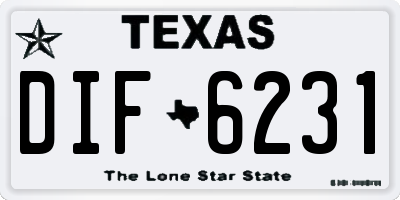 TX license plate DIF6231