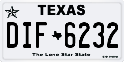 TX license plate DIF6232