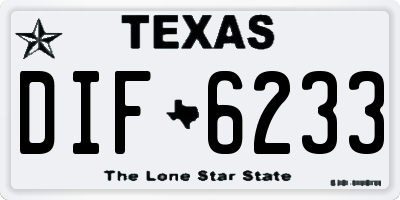 TX license plate DIF6233