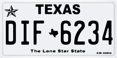 TX license plate DIF6234