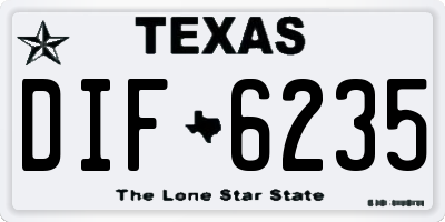 TX license plate DIF6235