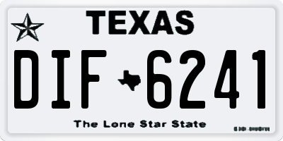 TX license plate DIF6241