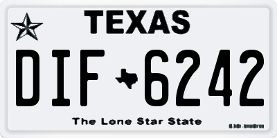 TX license plate DIF6242