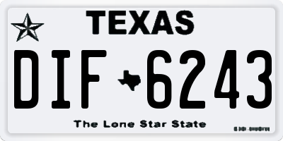 TX license plate DIF6243