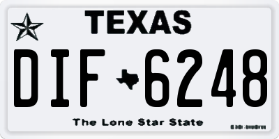 TX license plate DIF6248