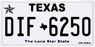 TX license plate DIF6250