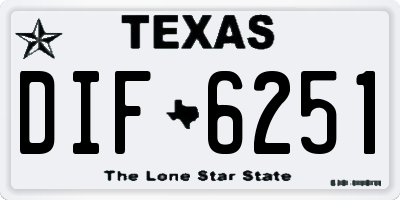 TX license plate DIF6251