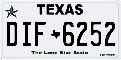 TX license plate DIF6252