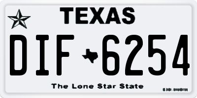 TX license plate DIF6254
