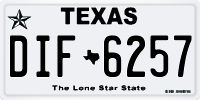 TX license plate DIF6257