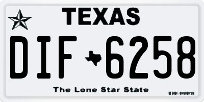 TX license plate DIF6258