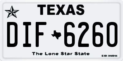 TX license plate DIF6260