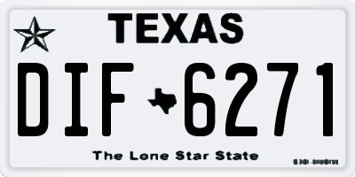 TX license plate DIF6271