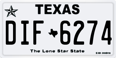 TX license plate DIF6274