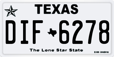 TX license plate DIF6278