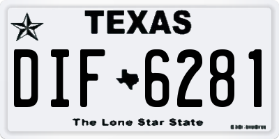 TX license plate DIF6281