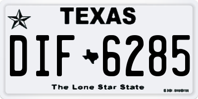 TX license plate DIF6285