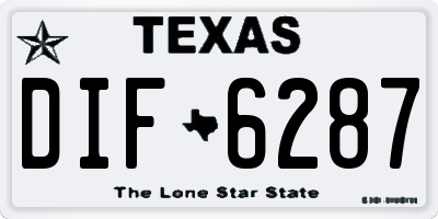 TX license plate DIF6287