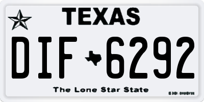 TX license plate DIF6292