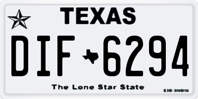 TX license plate DIF6294