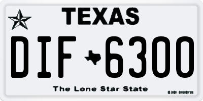 TX license plate DIF6300