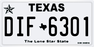 TX license plate DIF6301