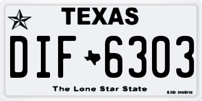 TX license plate DIF6303