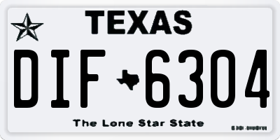 TX license plate DIF6304