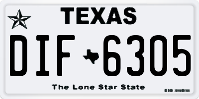 TX license plate DIF6305