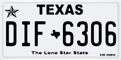 TX license plate DIF6306