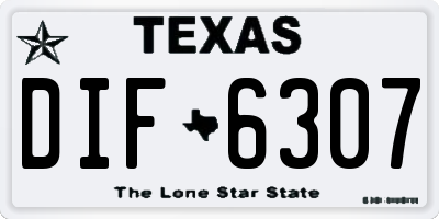 TX license plate DIF6307