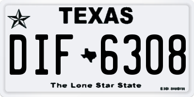 TX license plate DIF6308