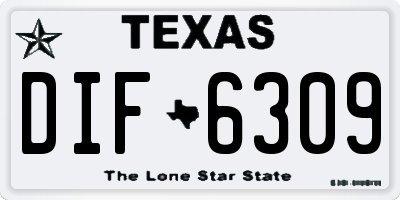 TX license plate DIF6309