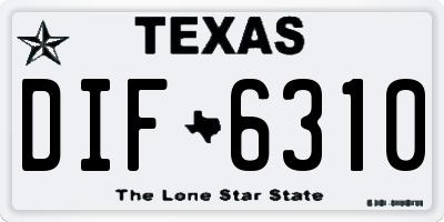 TX license plate DIF6310