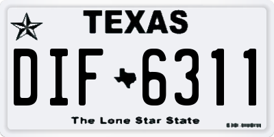TX license plate DIF6311