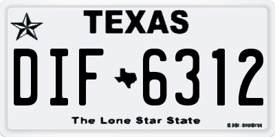 TX license plate DIF6312
