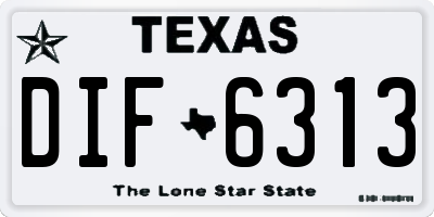 TX license plate DIF6313