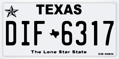TX license plate DIF6317