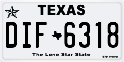 TX license plate DIF6318