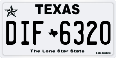 TX license plate DIF6320