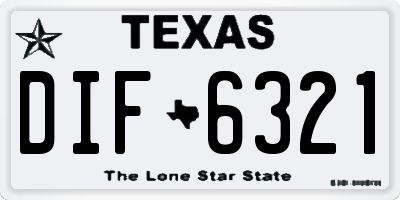 TX license plate DIF6321